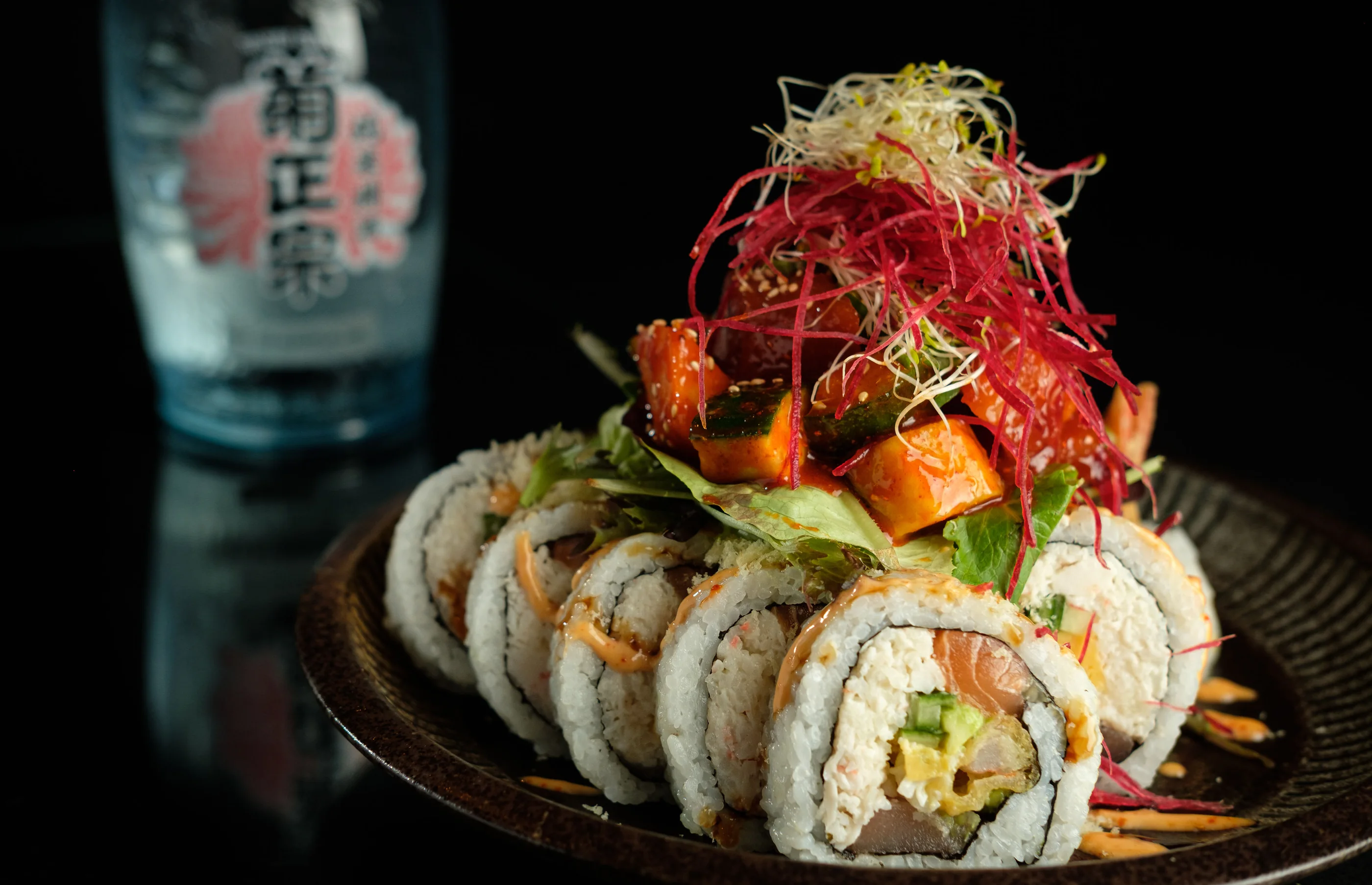 Angry Bird Roll, a Sushi On signature, photographed at the counter